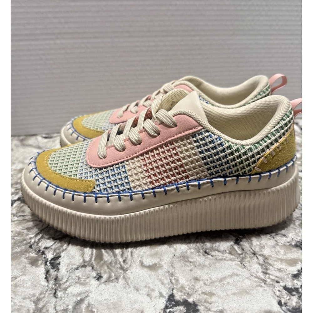 Nicole Miller New York Mixed Media Platform Sneaker Shoes New Size 7